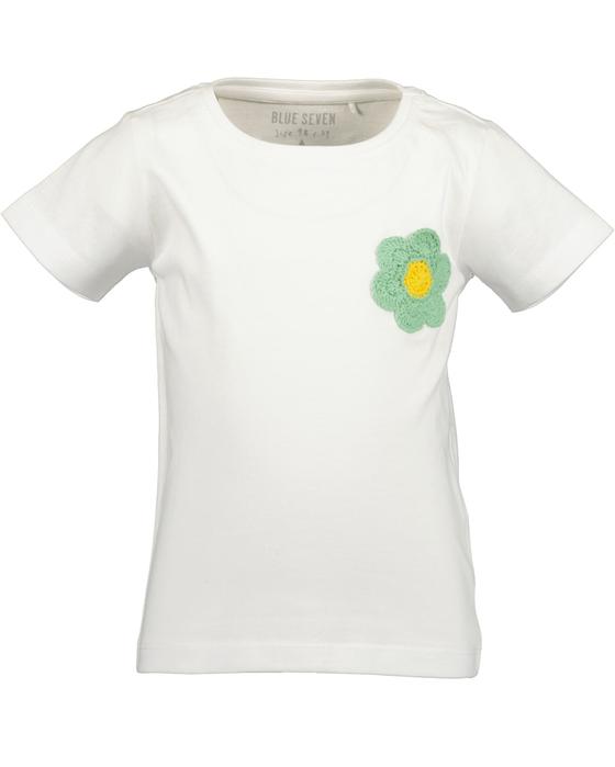 T-Shirt "Häkelblume", Baumwolle, weiß