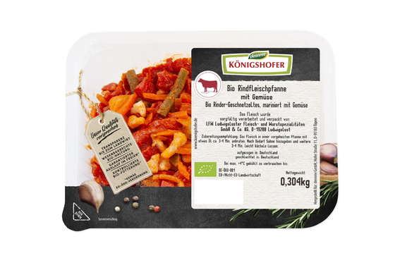 Bio-Rindergeschnetzeltes mit Gemüse