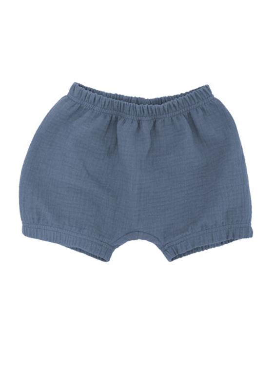 Kurze Musselin-Hose, Biobaumwolle, GOTS-zertifiziert, denim