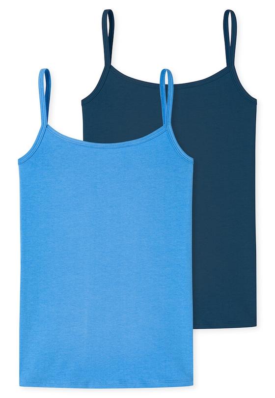 Doppelpack Spaghetti-Tops, Biobaumwolle