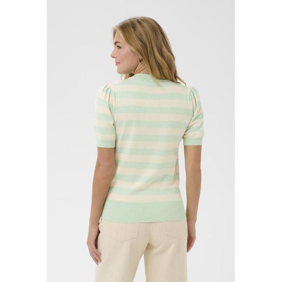 SAINT TROPEZ MilaSZ SS Striped Pullover 30513931 - beige-mint