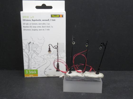 Faller 272131 LED Laterne Bogenleuchte warweiß 3 Stück Spur N OVP