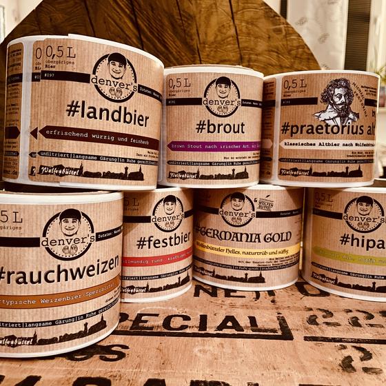 Flaschen-Etikett, pro Sud ein Unikat