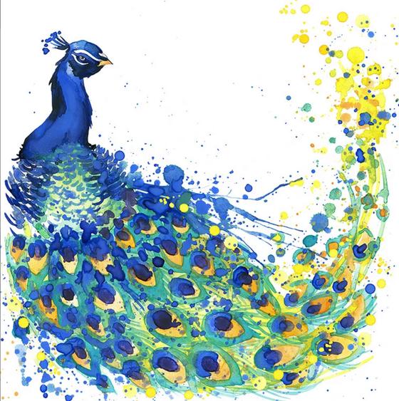 Serviette | Papier-/ Lunchserviette Coloured Peacock 