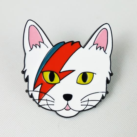 goldmarie PUNK KATZE  - weiß-rot - 2,5x3cm