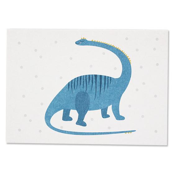 ava&yves Postkarte - Dino Blau