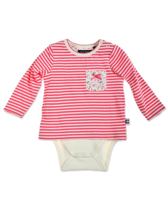 Bodyshirt, rosa-gestreift