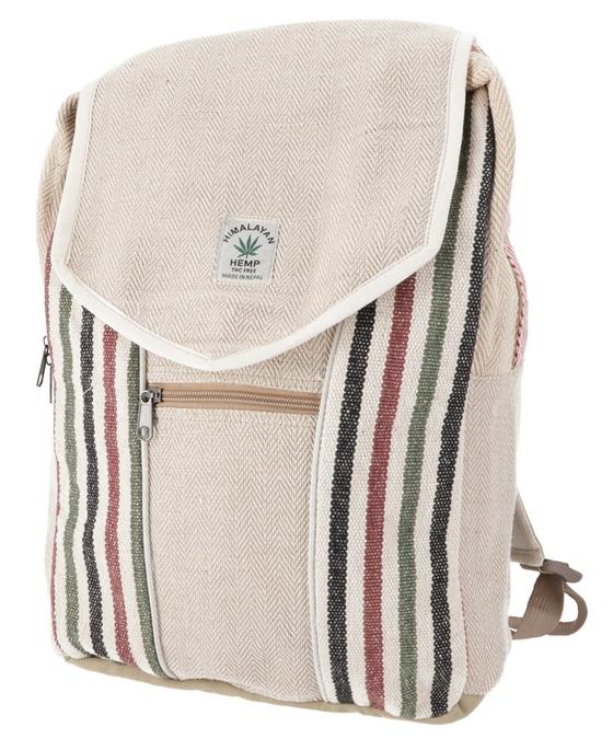 Ethno Hanf Rucksack gestreift - natur/multi