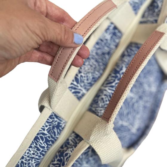 StrandtaStrandtasche Shopper Sommertasche Koralle Blausche Shopper Sommertasche Koralle Blau