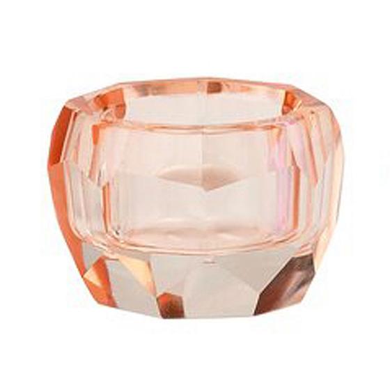 GIFTCOMPANY Deko Teelichthalter Glas geschliffene Kanten - apricot-klar