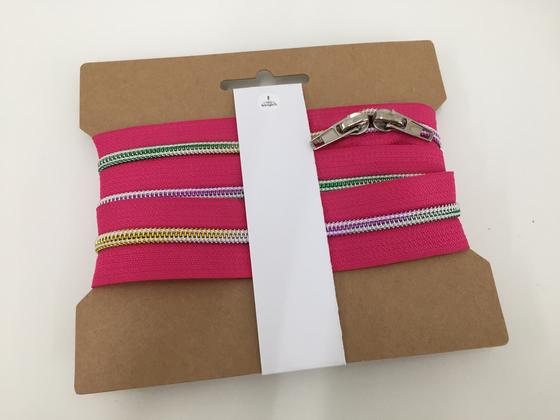 1m Endlosreißverschluss metallic pink