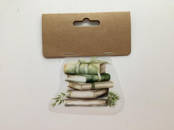 Bügelbild Bücher grün