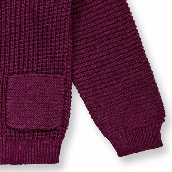 Sense Organics Strickjacke Tulia Bordeauxrot Melange
