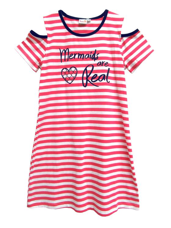 Kleid "Mermaids are real" mit freier Schulter
