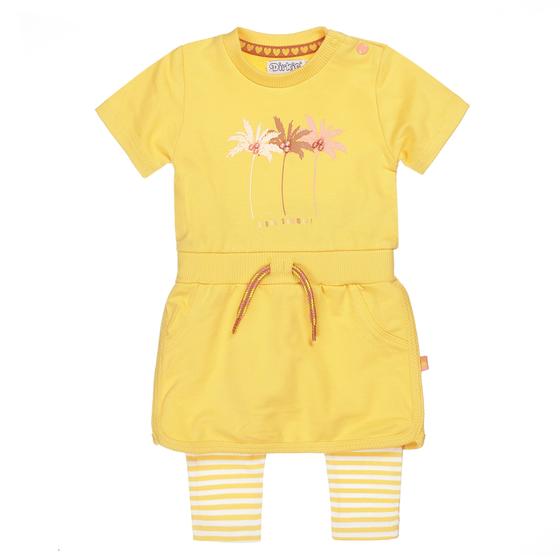 Kleid & Leggings, Baumwolle, gelb