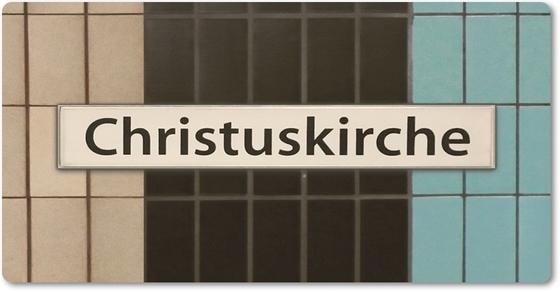 U-Bahn Kühlschrankmagnet U-Bahnhof Christuskirche, Hochbahn Linie U2, tom bäcker Geschenkidee Hamburg, Hansestadt, Eimsbüttel, Fruchtallee