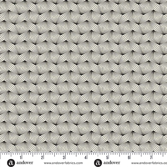 Nightfall by Andover Fabrics Taschenstoff mit modernem Muster in Schwarz, Grau, Creme und Orange