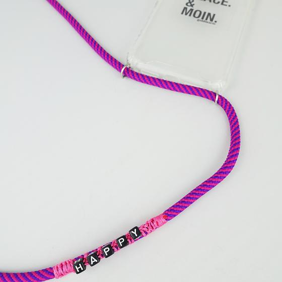 goldmarie Handykette HAPPY Nylon lila-pink