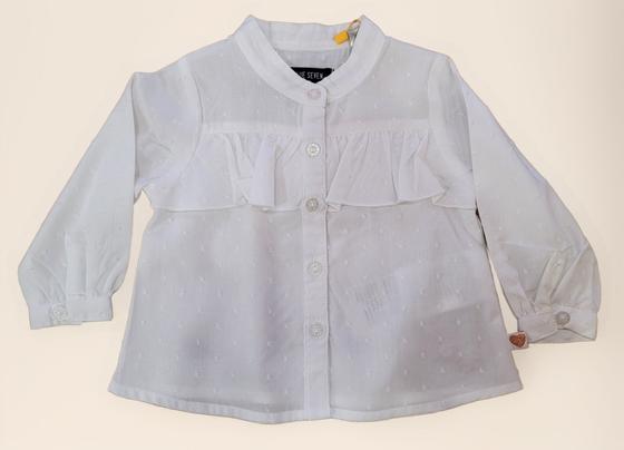 Bluse mit Rüschen, reine Baumwolle