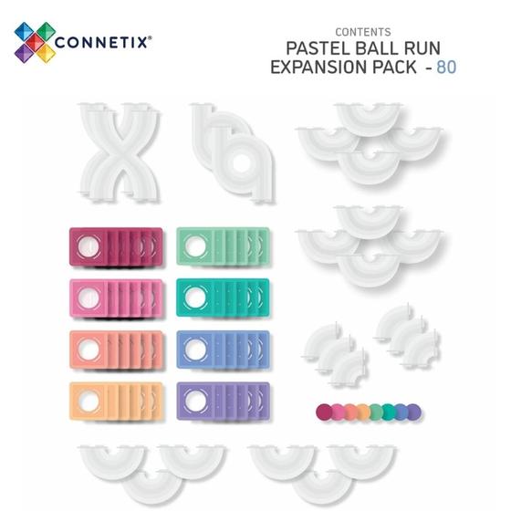 Connetix Magnetbausteine Kugelbahn Ball Run Expansion Pack Pastel  80 Teile