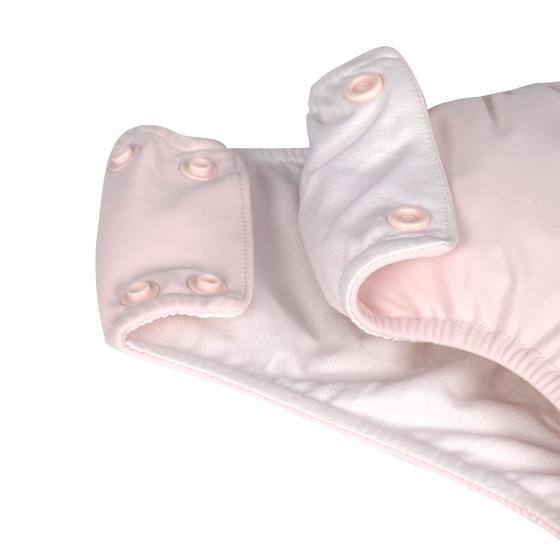 Schwimmwindel mit Druckknöpfen, recyceltes Material, rosa
