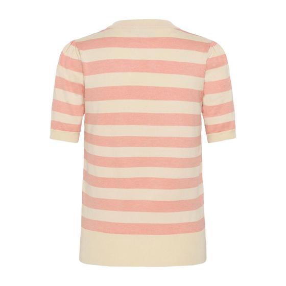 SAINT TROPEZ MilaSZ SS Striped Pullover 30513931 - beige-peach
