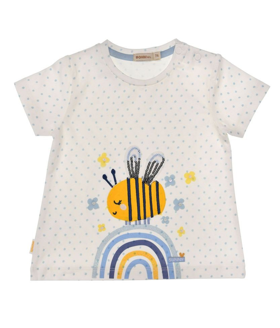 T-Shirt "Biene", Baumwolle, offwhite