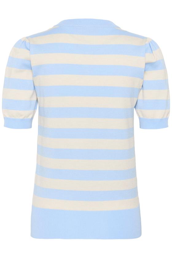 SAINT TROPEZ MilaSZ SS Striped Pullover 30513931 - beige-hellblau