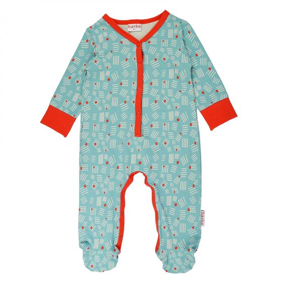 Einteiler "Zigzag" mit Füßen, Biobaumwolle 