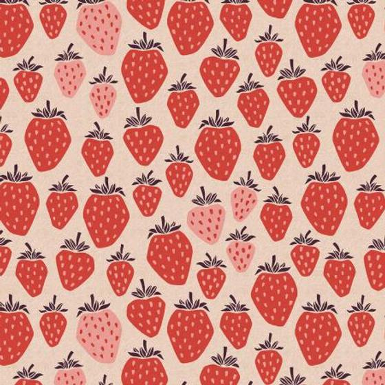Cotton + Steel Canvas – Queen of Berrys True Red – Under the apple tree - Loes van Oosten