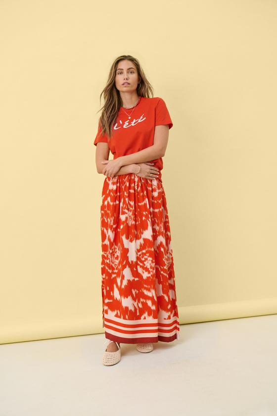 SAINT TROPEZ Blusen Rock KhloeSZ 30514028 - gemustert - orange-puder 