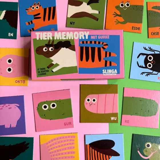 Tiermemory mit Gurke von Slinga