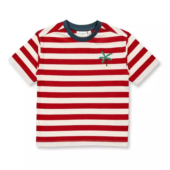 Sense Organics T-Shirt Oswin Rusty Red Stripes