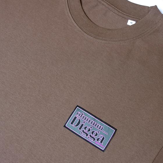 goldmarie OHMMM DIGGA T-Shirt - metallic Look Label - braun - Unisex