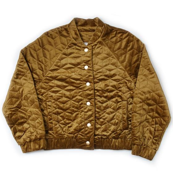 goldmarie Blouson Jacke LOVE PEACE MOIN - gesteppt - goldbraun 