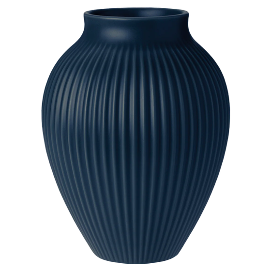 Vase Ripple Mat Dark Blue von Knabstrup