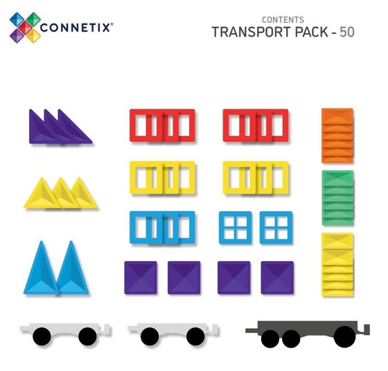 Connetix Magnetbausteine Transport Pack Rainbow 50 Teile
