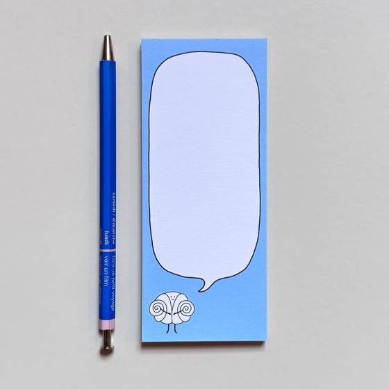 jakob & sohn Kleiner Notizblock - Franzbrötchen - blau