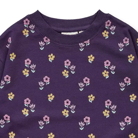 Sense Organics Sweatshirt Calissa Blumendruck Pflaume