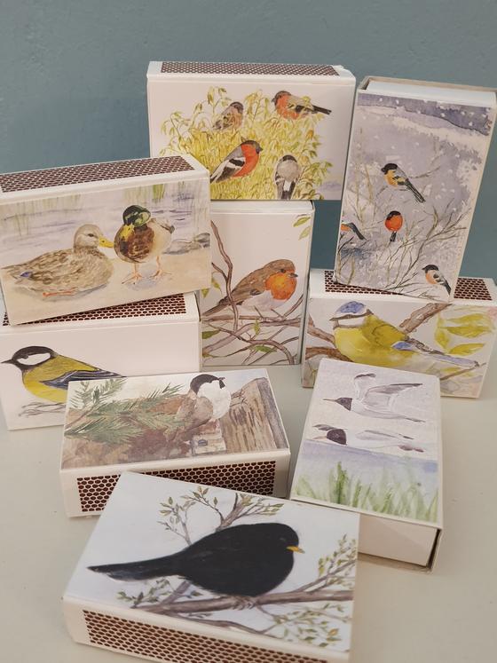 Streichholzschachtel Vogel Motiv