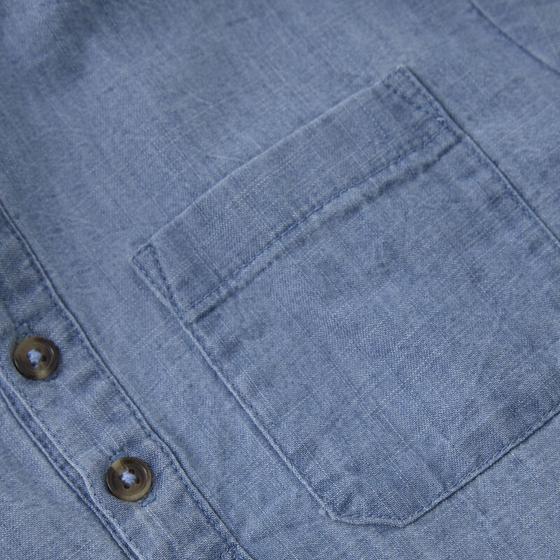 Hemd Chambray, faded denim, Biobaumwolle, GOTS-zertifiziert