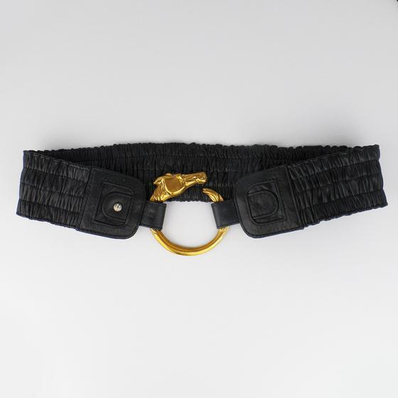 goldmarie Taillengürtel PFERD schwarz-brass