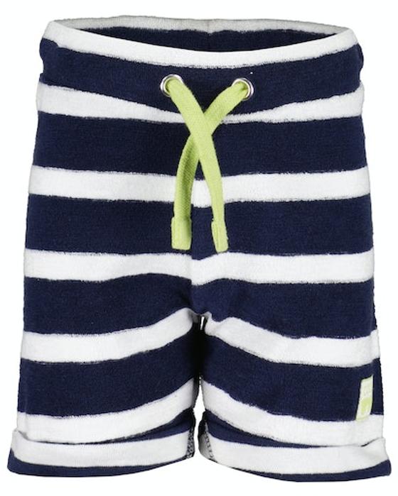 Sweatshorts, reine Baumwolle, blau-gestreift