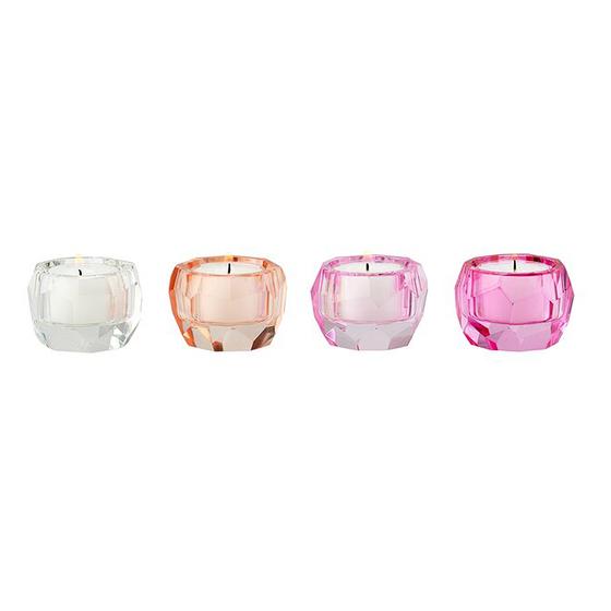 GIFTCOMPANY Deko Teelichthalter Glas geschliffene Kanten - apricot-klar