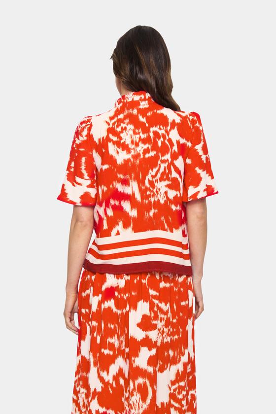 SAINT TROPEZ Blusen Blusen Shirt KhloeSZ 30514031 - gemustert - orange-rot-rose 