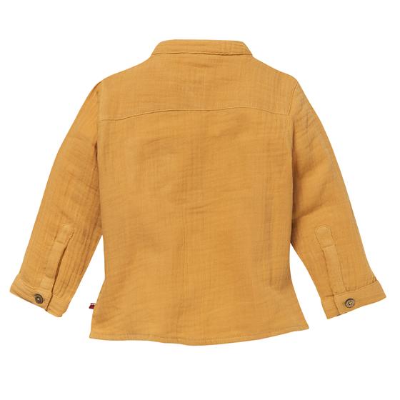 People wear Organic Musselin Hemd Honiggelb