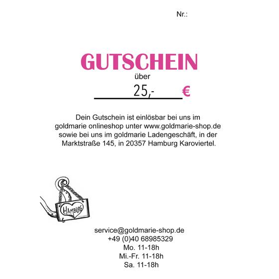 goldmarie Geschenkgutschein im Wert von 25 Euro 