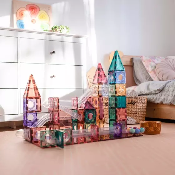 Connetix Magnetbausteine Kugelbahn Pastel Ball Run Pack - 106 Teile