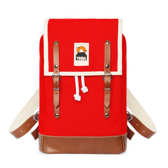 Ykra Matra Orange Leather Strap and Bottom Backpack 14L