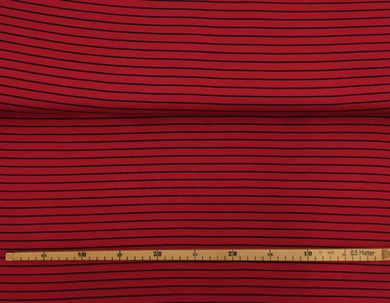 Viskosejersey Streifen rot/schwarz